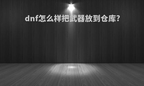 dnf怎么样把武器放到仓库?