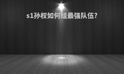 s1孙权如何组最强队伍?
