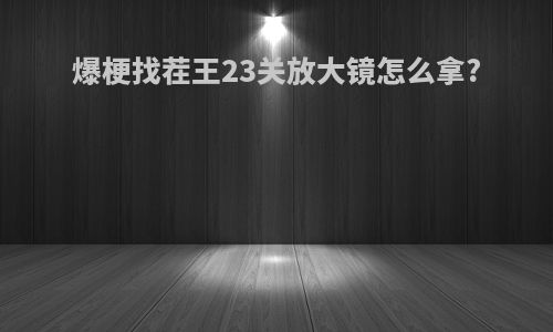 爆梗找茬王23关放大镜怎么拿?