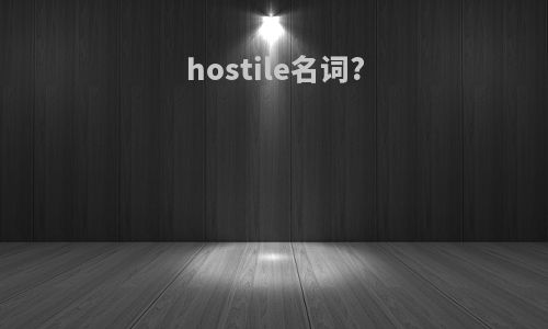 hostile名词?