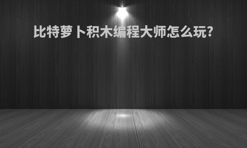 比特萝卜积木编程大师怎么玩?
