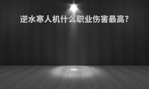 逆水寒人机什么职业伤害最高?