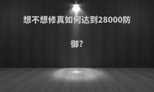 想不想修真如何达到28000防御?