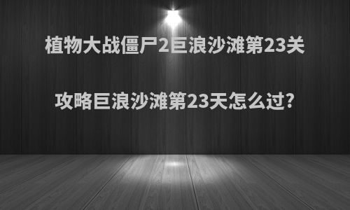 植物大战僵尸2巨浪沙滩第23关攻略巨浪沙滩第23天怎么过?