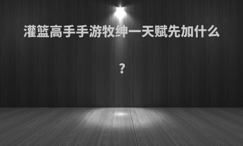 灌篮高手手游牧绅一天赋先加什么?