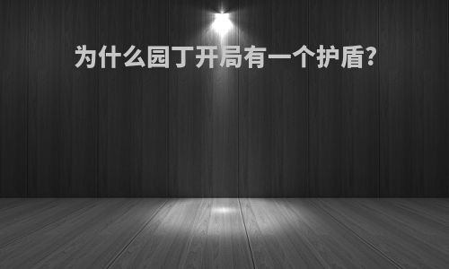 为什么园丁开局有一个护盾?