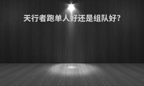 天行者跑单人好还是组队好?