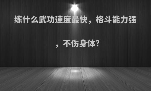 练什么武功速度最快，格斗能力强，不伤身体?