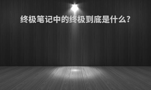 终极笔记中的终极到底是什么?