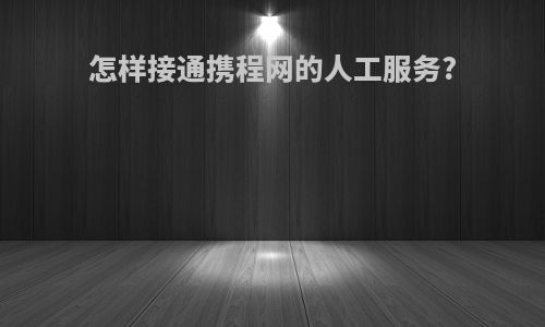 怎样接通携程网的人工服务?