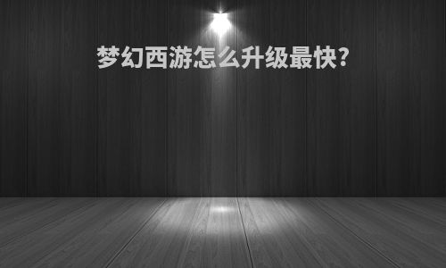 梦幻西游怎么升级最快?