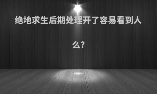 绝地求生后期处理开了容易看到人么?