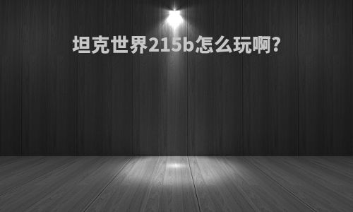坦克世界215b怎么玩啊?