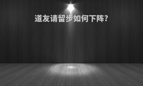 道友请留步如何下阵?