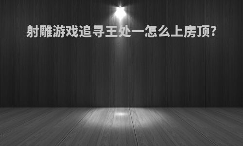 射雕游戏追寻王处一怎么上房顶?