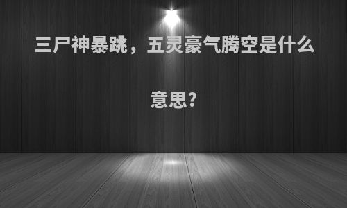 三尸神暴跳，五灵豪气腾空是什么意思?