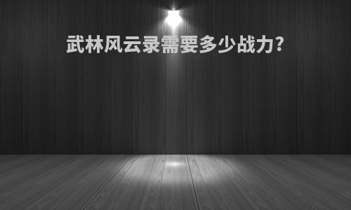 武林风云录需要多少战力?