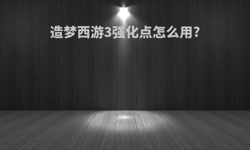 造梦西游3强化点怎么用?