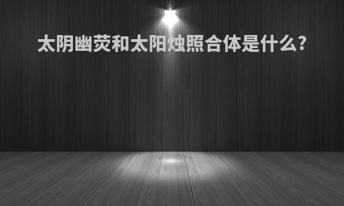 太阴幽荧和太阳烛照合体是什么?