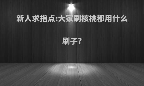 新人求指点:大家刷核桃都用什么刷子?