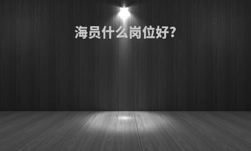 海员什么岗位好?
