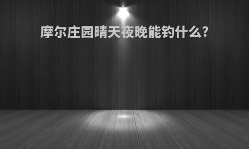 摩尔庄园晴天夜晚能钓什么?