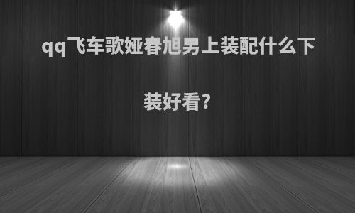 qq飞车歌娅春旭男上装配什么下装好看?