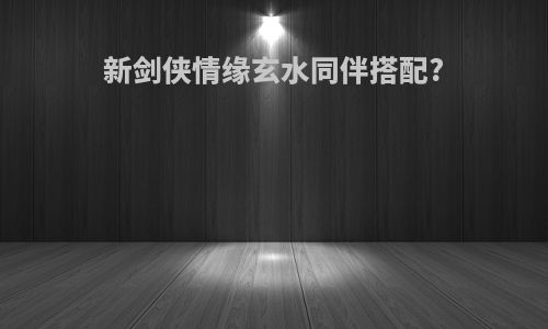新剑侠情缘玄水同伴搭配?