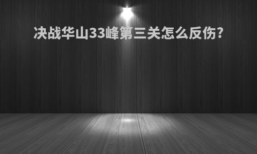 决战华山33峰第三关怎么反伤?