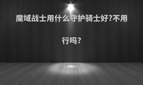魔域战士用什么守护骑士好?不用行吗?