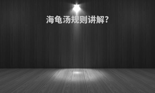 海龟汤规则讲解?