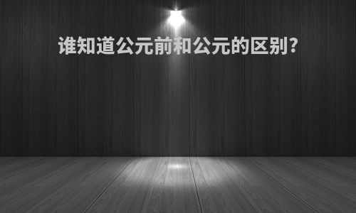 谁知道公元前和公元的区别?