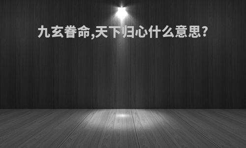 九玄眷命,天下归心什么意思?