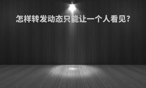 怎样转发动态只能让一个人看见?