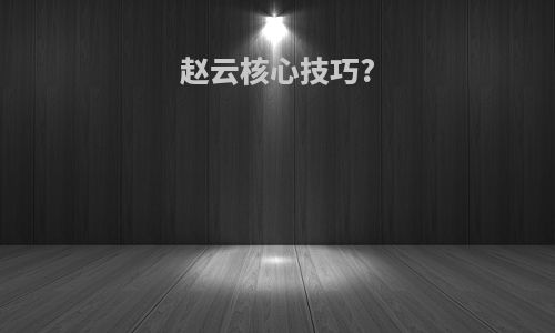 赵云核心技巧?