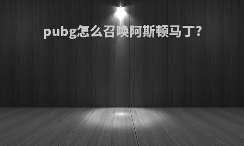 pubg怎么召唤阿斯顿马丁?