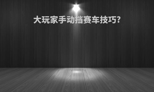 大玩家手动挡赛车技巧?