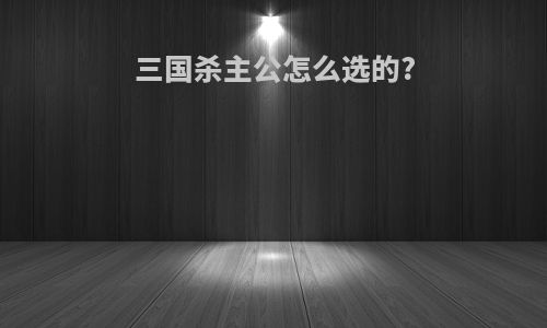 三国杀主公怎么选的?