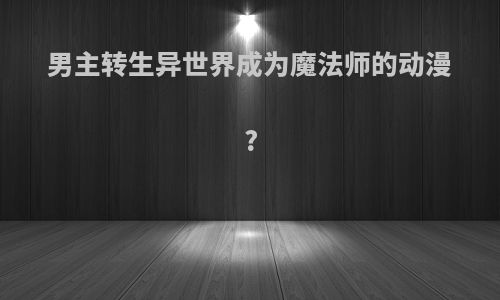 男主转生异世界成为魔法师的动漫?