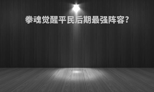 拳魂觉醒平民后期最强阵容?
