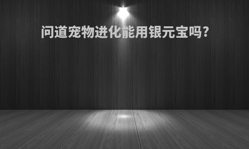问道宠物进化能用银元宝吗?