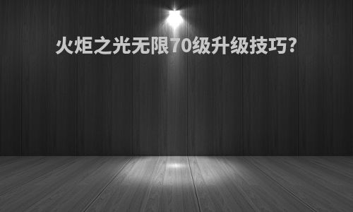 火炬之光无限70级升级技巧?