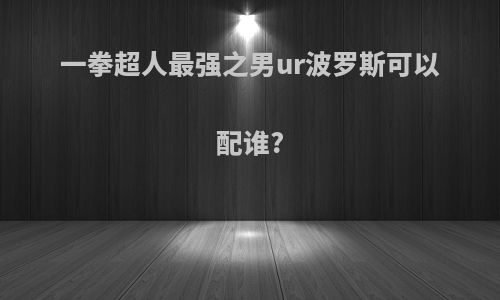 一拳超人最强之男ur波罗斯可以配谁?