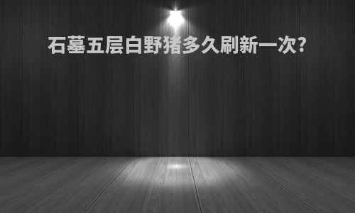 石墓五层白野猪多久刷新一次?