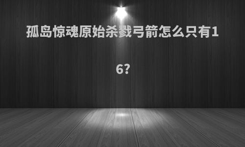 孤岛惊魂原始杀戮弓箭怎么只有16?