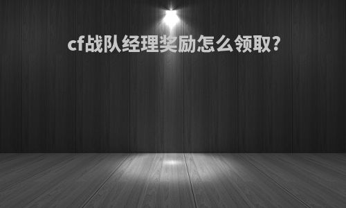cf战队经理奖励怎么领取?