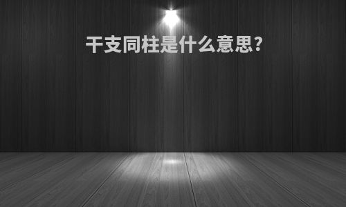 干支同柱是什么意思?