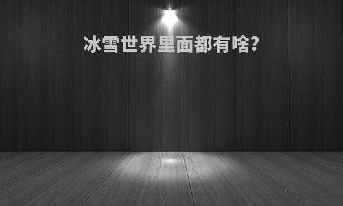 冰雪世界里面都有啥?