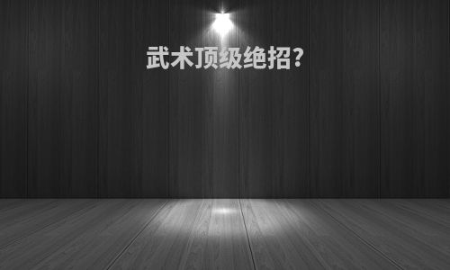 武术顶级绝招?