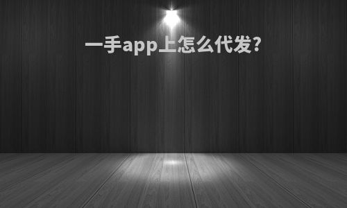 一手app上怎么代发?